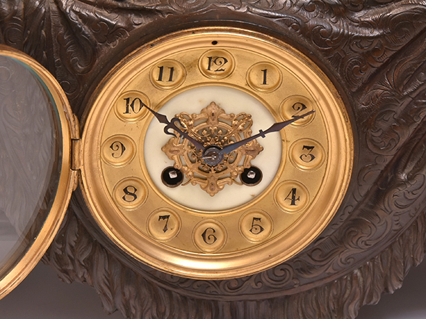 佛蘭西 アンティーク 少女 ブロンズ 彫刻 時計 R＆Co（Made in Paris）置物