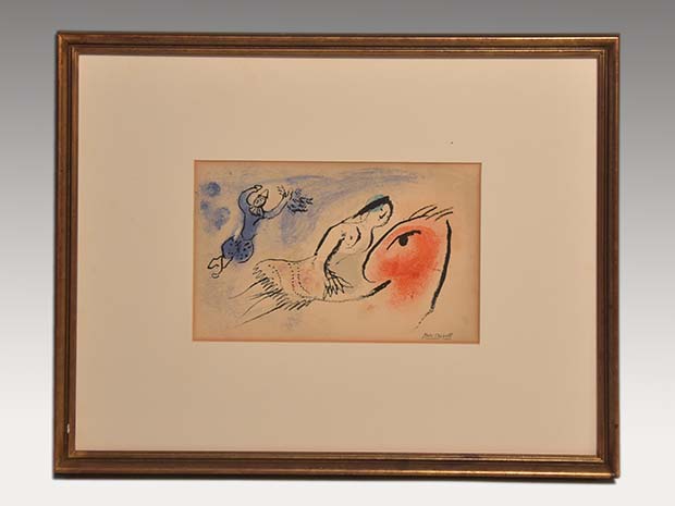 額付】マルク・シャガール「画家とその二重像」 - 版画